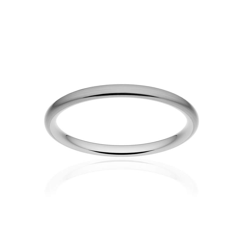 Alliance classique ruban confort platine 950 brossé 2 mm - vue 1