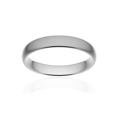 Alliance classique ruban confort platine 950 brossé 4 mm - vue 1
