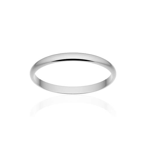 Klassieke trouwring goud band 750 wit gepolijst 2 mm