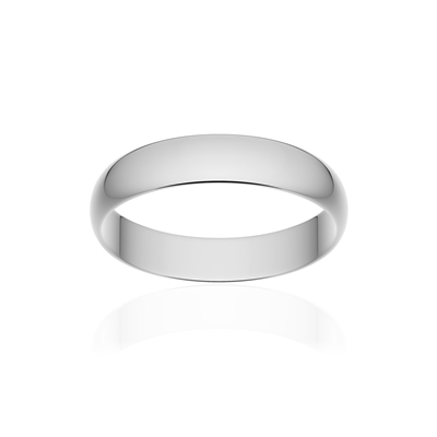 Alliance classique ruban or 750 blanc poli 4 mm - vue 1