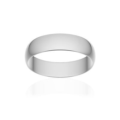 Alliance classique ruban or 750 blanc poli 5 mm - vue 1