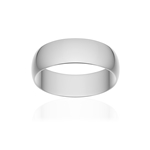 Alliance classique ruban or 750 blanc poli 6 mm - vue 1