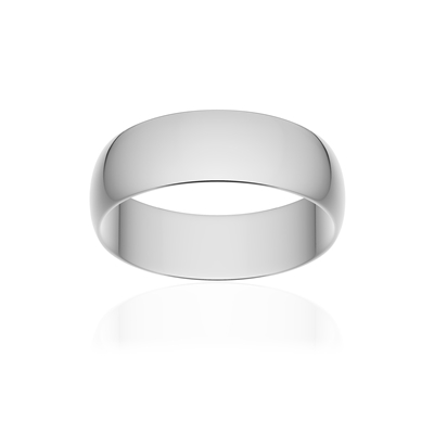 Alliance classique ruban or 750 blanc poli 6 mm - vue 1