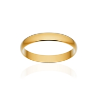 Alliance classique ruban or 750 jaune poli 3 mm
