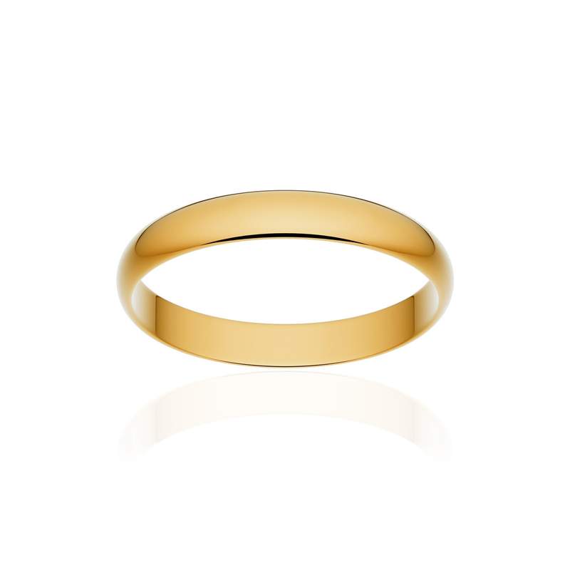 Alliance classique ruban or 750 jaune poli 3 mm - vue 1
