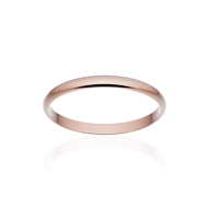 Alliance classique ruban or 750 rose poli 2 mm