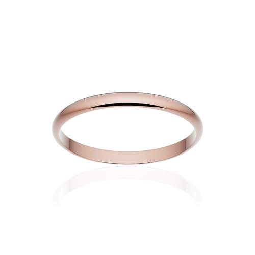 Alliance classique ruban or 750 rose poli 2 mm
