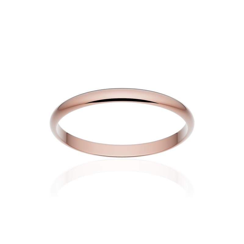 Alliance classique ruban or 750 rose poli 2 mm - vue 1