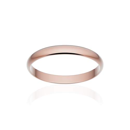 Alliance classique ruban or 750 rose poli 2,5 mm