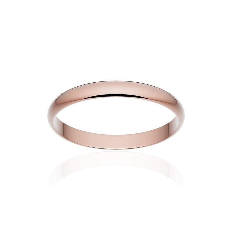 Alliance classique ruban or 750 rose poli 2,5 mm - vue 1