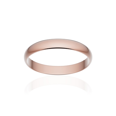Alliance classique ruban or 750 rose poli 3 mm - vue 1