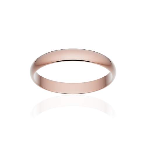 Alliance classique ruban or 750 rose poli 3 mm
