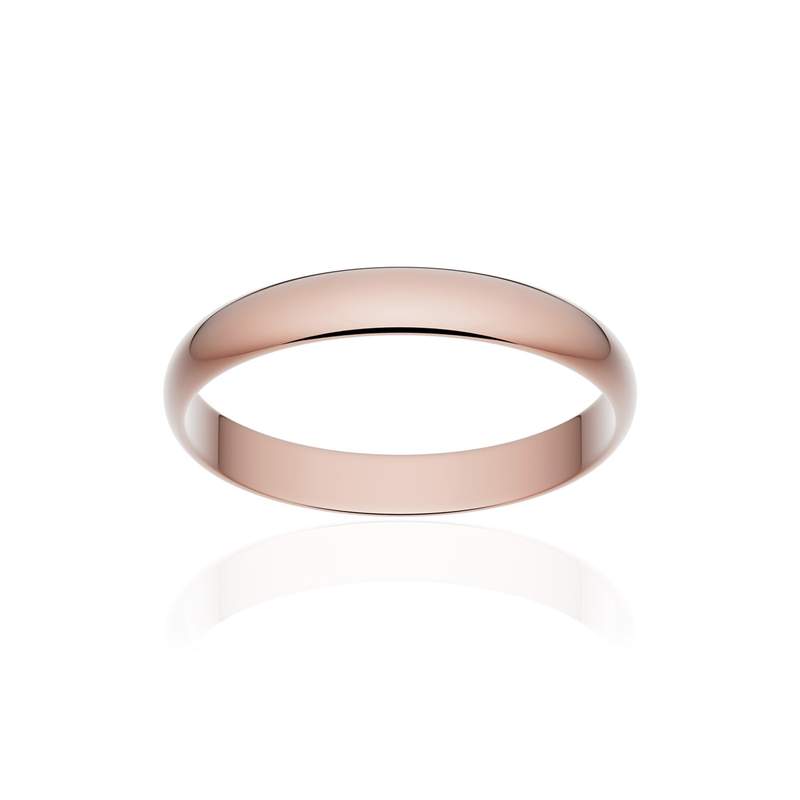 Alliance classique ruban or 750 rose poli 3 mm - vue 1