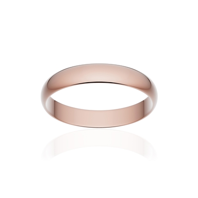 Alliance classique ruban or 750 rose poli 3,5 mm
