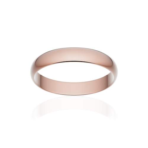 Klassieke trouwring goud band 750 roze gepolijst 3,5 mm