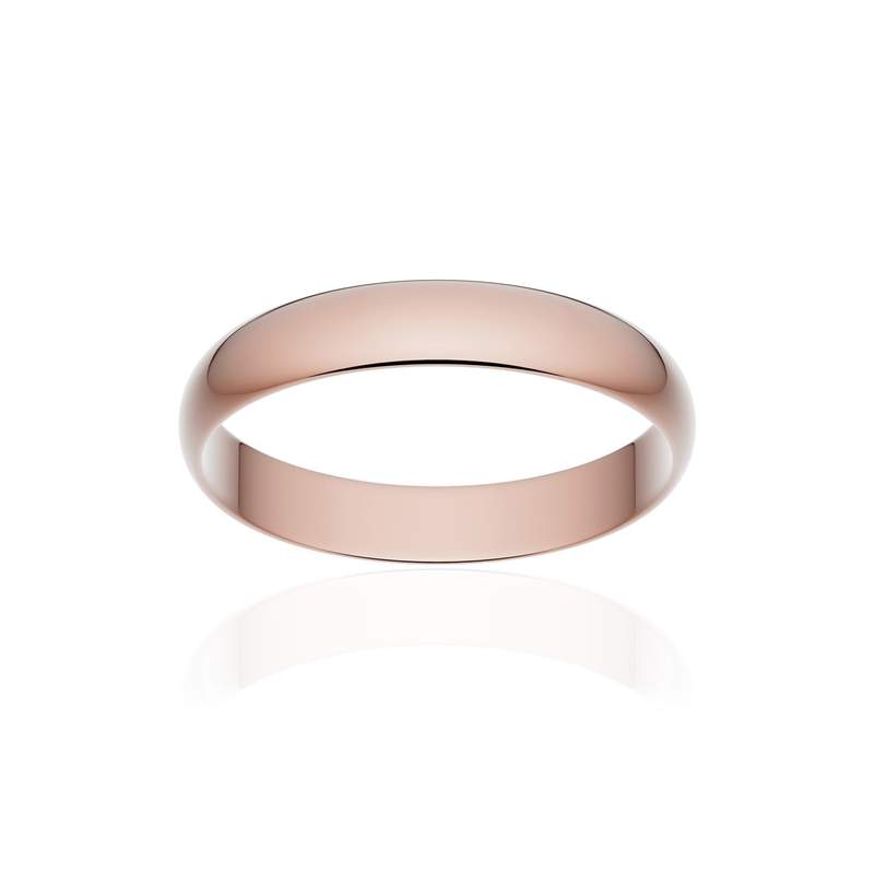 Alliance classique ruban or 750 rose poli 3,5 mm - vue 1