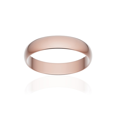 Alliance classique ruban or 750 rose poli 4 mm - vue 1