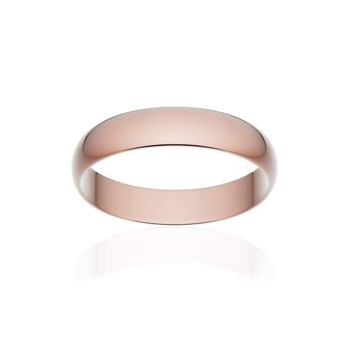 Alliance classique ruban or 750 rose poli 4 mm