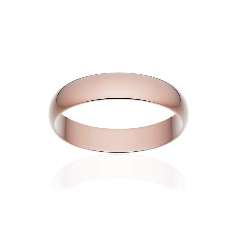Alliance classique ruban or 750 rose poli 4 mm - vue 1