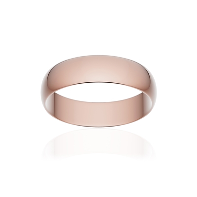 Alliance classique ruban or 750 rose poli 5 mm - vue 1