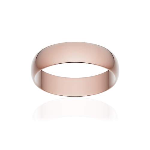 Alliance classique ruban or 750 rose poli 5 mm