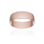 Alliance classique ruban or 750 rose poli 6 mm - vue 1
