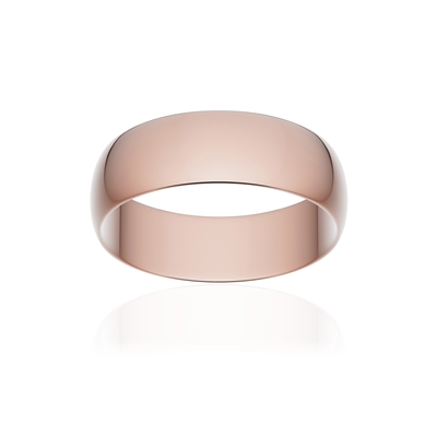 Alliance classique ruban or 750 rose poli 6 mm - vue 1