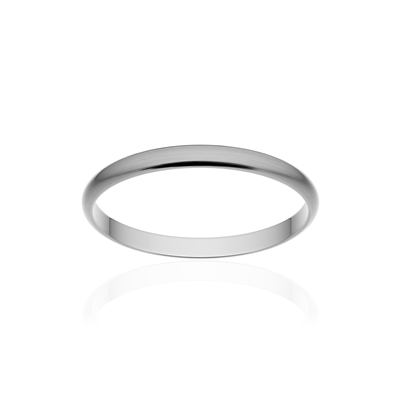 Alliance classique ruban or 750 blanc brossé 2 mm - vue 1