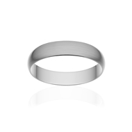 Alliance classique ruban or 750 blanc brossé 4 mm