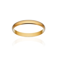 Alliance classique ruban or 750 jaune brossé 2,5 mm