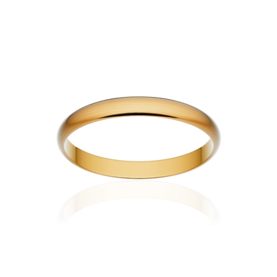 Alliance classique ruban or 750 jaune brossé 2,5 mm