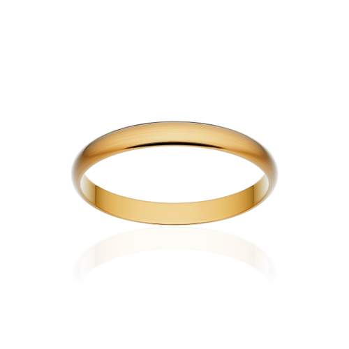Alliance classique ruban or 750 jaune brossé 2,5 mm