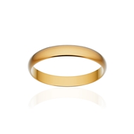 Alliance classique ruban or 750 jaune brossé 3 mm