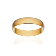 Classic wedding band gold ribbon 750 brushed yellow 4 mm