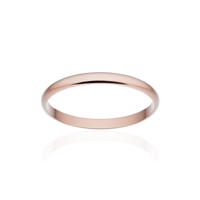Alliance classique ruban or 750 rose brossé 2 mm - vue 1