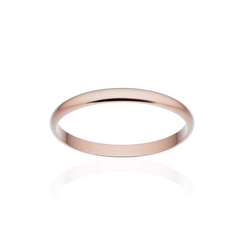 Alliance classique ruban or 750 rose brossé 2 mm