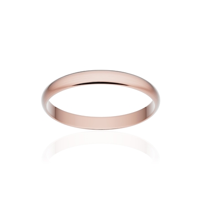 Alliance classique ruban or 750 rose brossé 2,5 mm