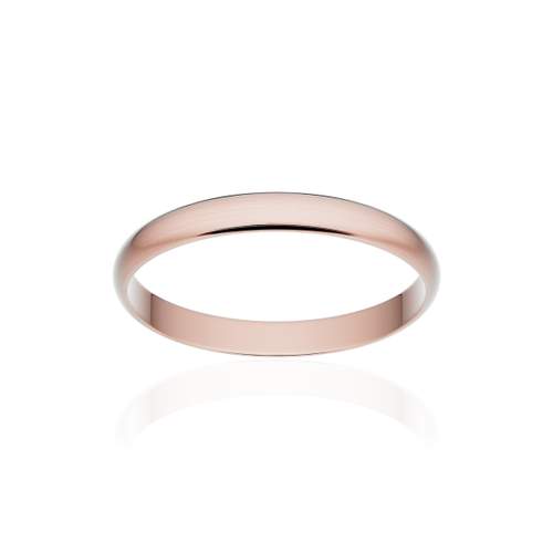 Klassieke trouwring goud band 750 roze geborsteld 2,5 mm