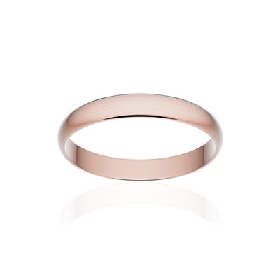 Alliance classique ruban or 750 rose brossé 3 mm