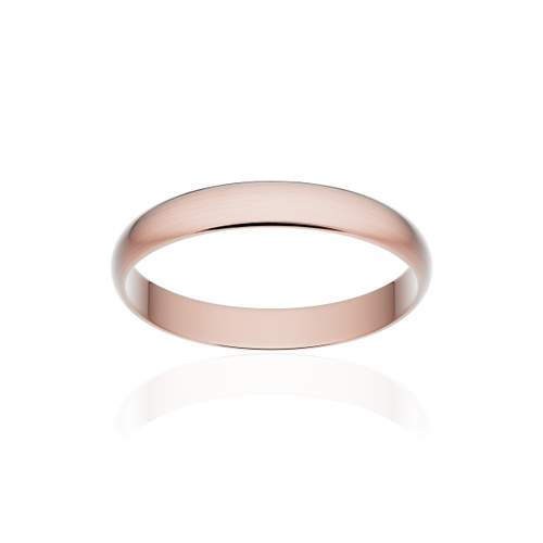 Alliance classique ruban or 750 rose brossé 3 mm