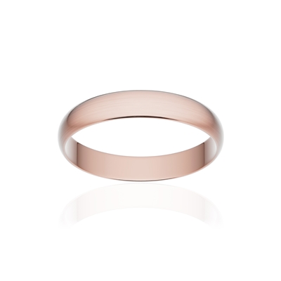 Alliance classique ruban or 750 rose brossé 3,5 mm