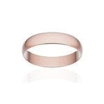 Alliance classique ruban or 750 rose brossé 4 mm - vue 1