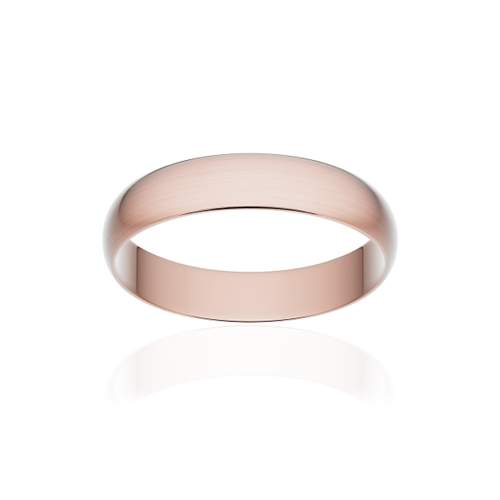 Alliance classique ruban or 750 rose brossé 4 mm