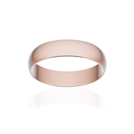Alliance classique ruban or 750 rose brossé 4,5 mm