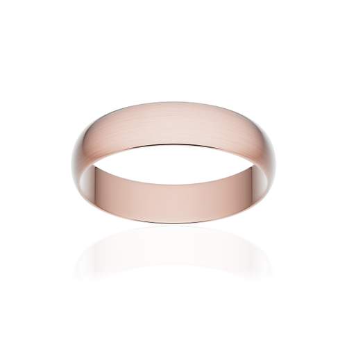 Alliance classique ruban or 750 rose brossé 4,5 mm