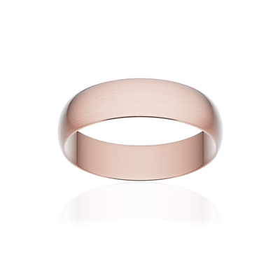 Alliance classique ruban or 750 rose brossé 5 mm - vue 1