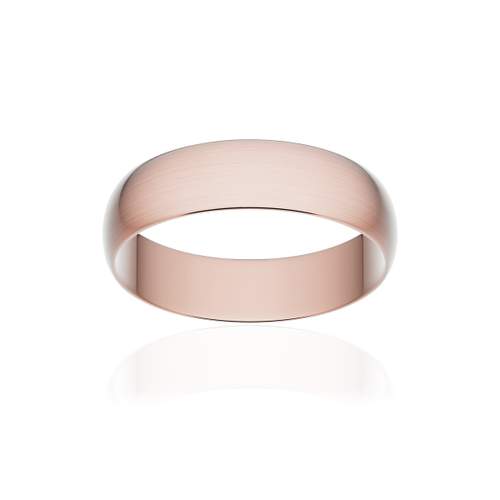 Alliance classique ruban or 750 rose brossé 5 mm
