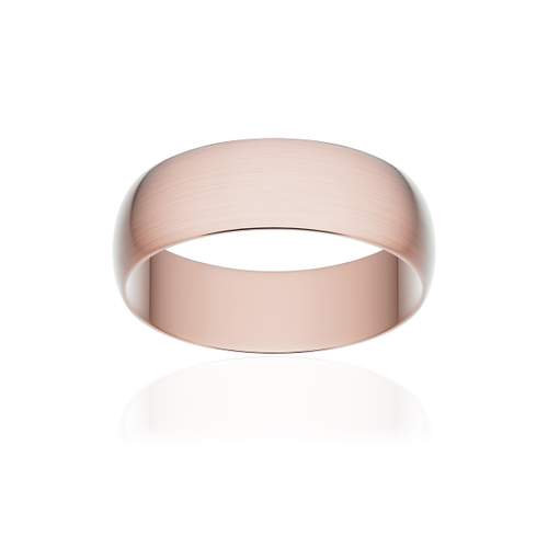 Alliance classique ruban or 750 rose brossé 6 mm