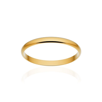 Alliance classique ruban or 375 jaune poli 2 mm