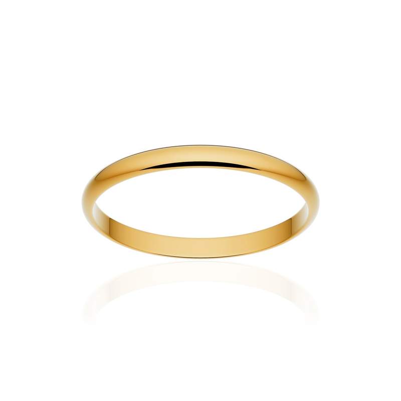 Alliance classique ruban or 375 jaune poli 2 mm - vue 1